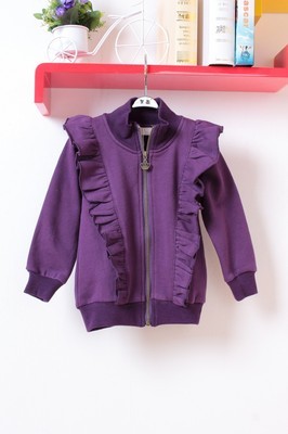 2013秋冬新款韩版女童外套 拉链花边设计，厂价直销优选